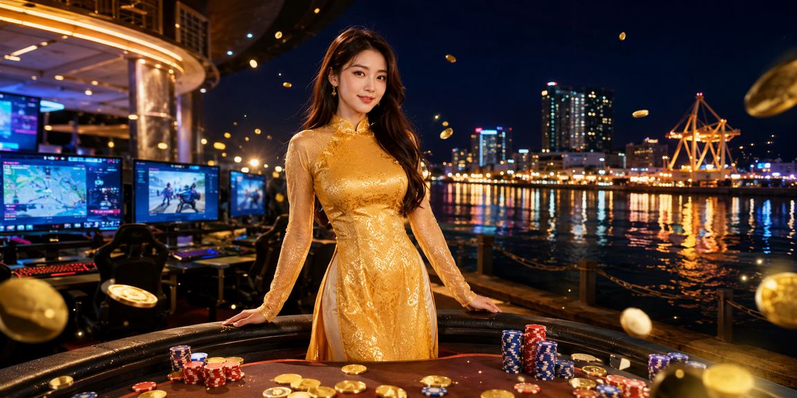Cô gái mặc áo dài Hải Phòng theo dõi kèo esports trên điện thoại