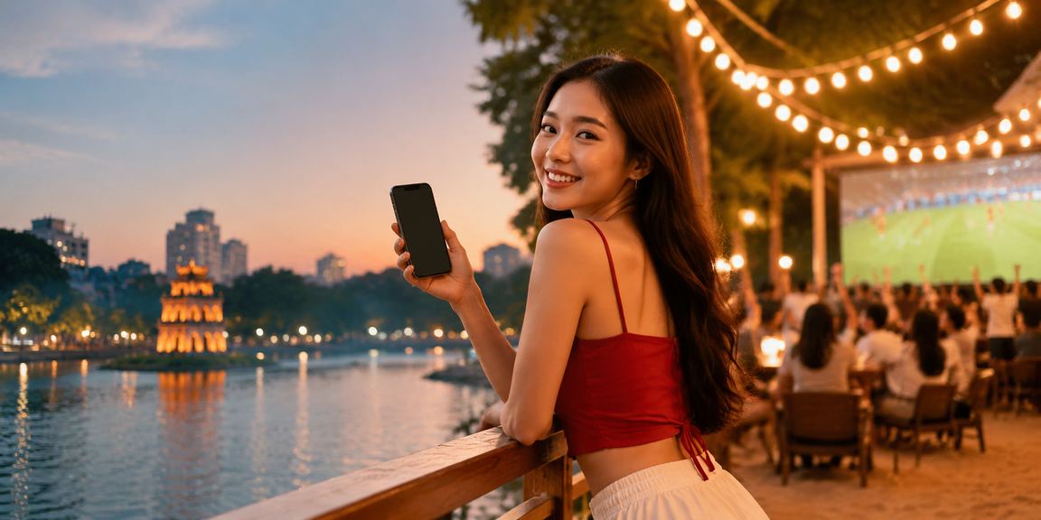 Người dùng Sài Gòn theo dõi kèo bóng đá trực tuyến qua ứng dụng di động