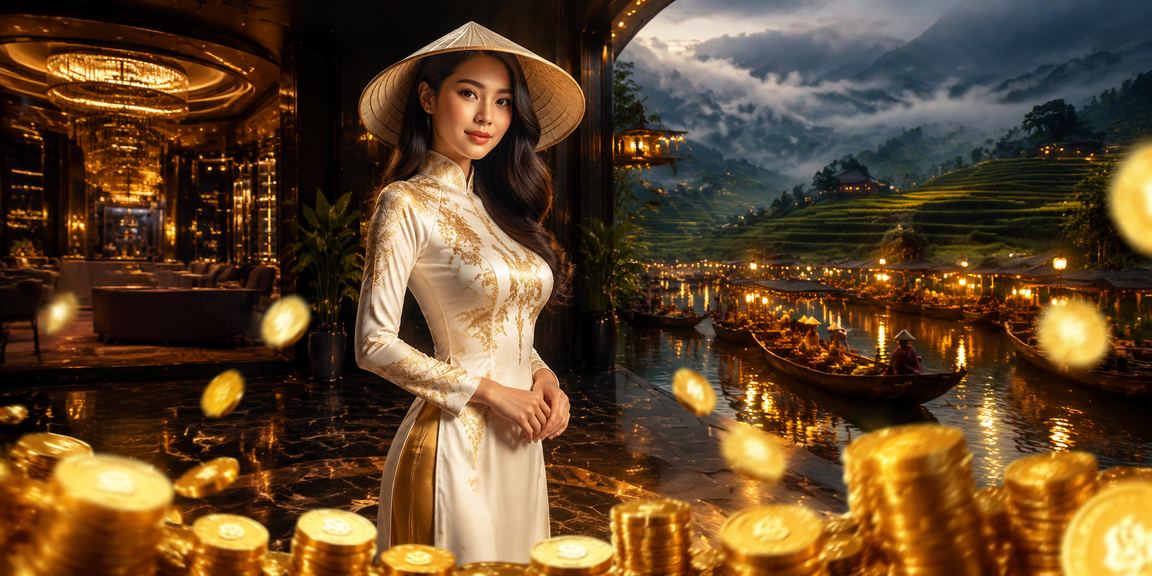 Không gian giải trí casino tại Sa Pa với trang phục nón lá truyền thống Việt Nam